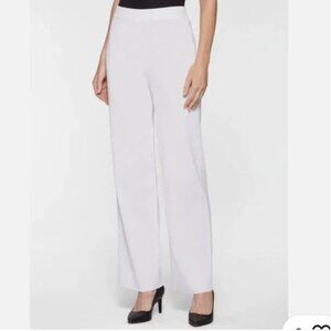 Misook White Nylon Pull-on Pants‎ Size XL Minimalist Contemporary